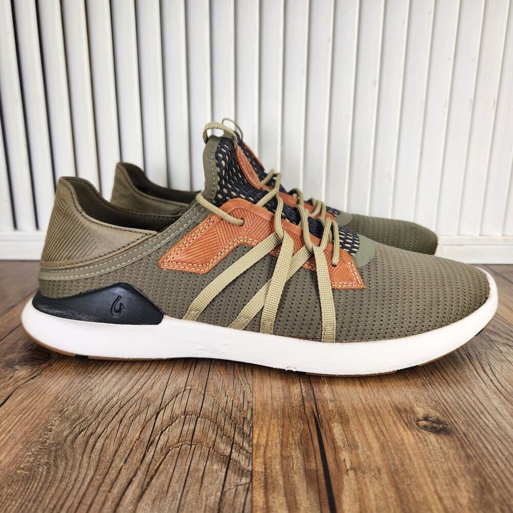 Olukai Mio Li Sneakers Mens Sz 9.5 Hunter Green Lava Rock Lifestyle Shoes 10440